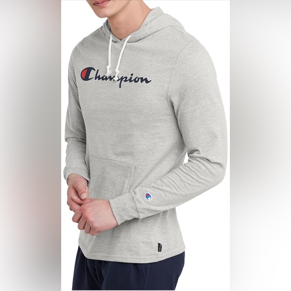 NIP Men's Champion Oxford Gray Script Midweight T-shirt T-shirt Hoodie size XXL - Picture 5 of 10